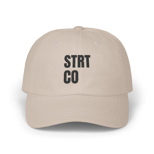 STRT Essentials Black Logo Classic Dad Cap
